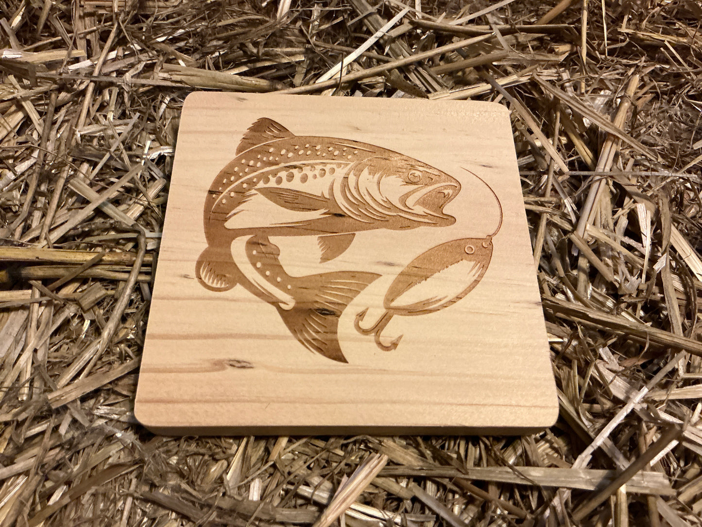 Trout Wood Coaster