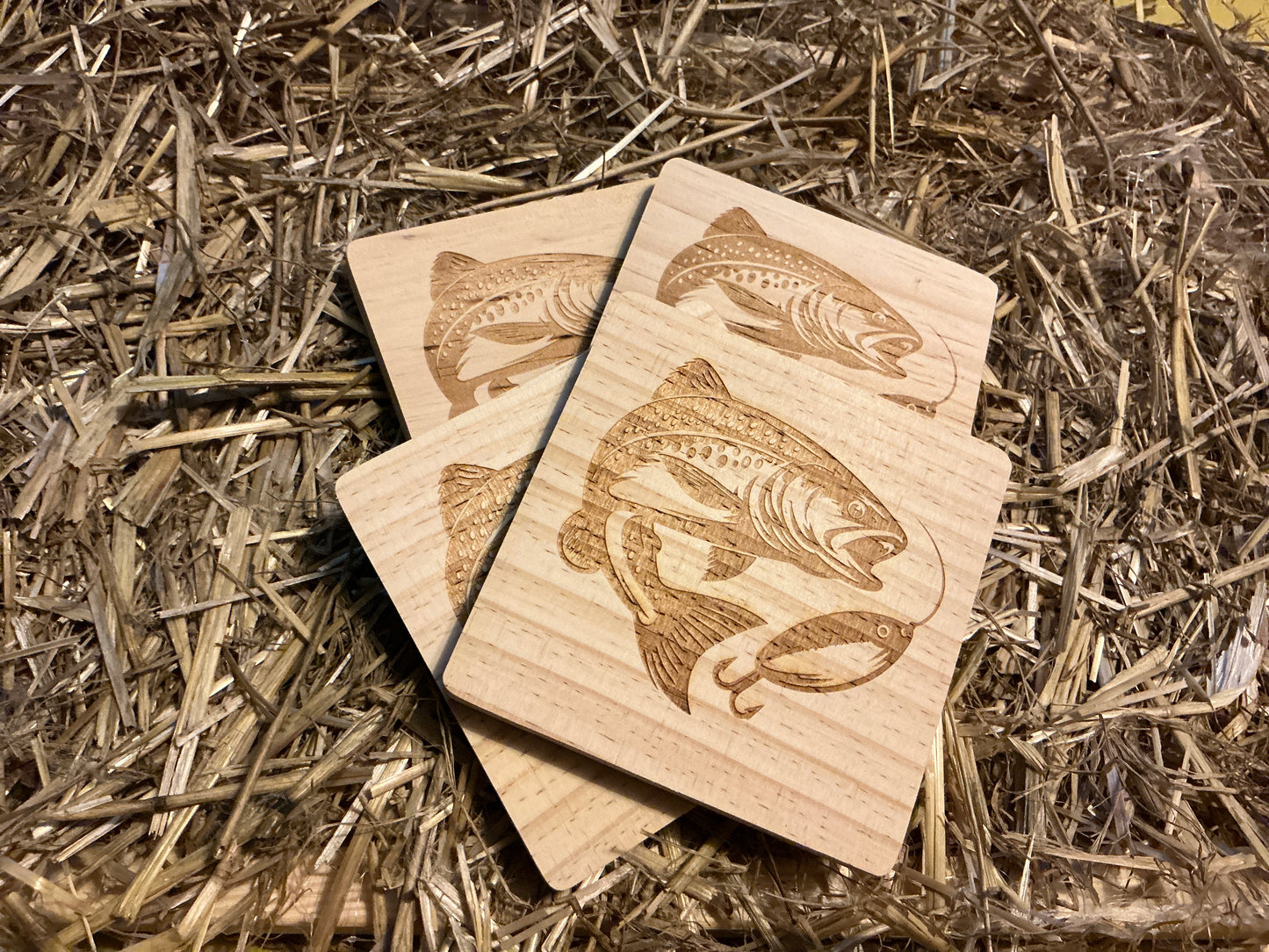 Trout Wood Coaster