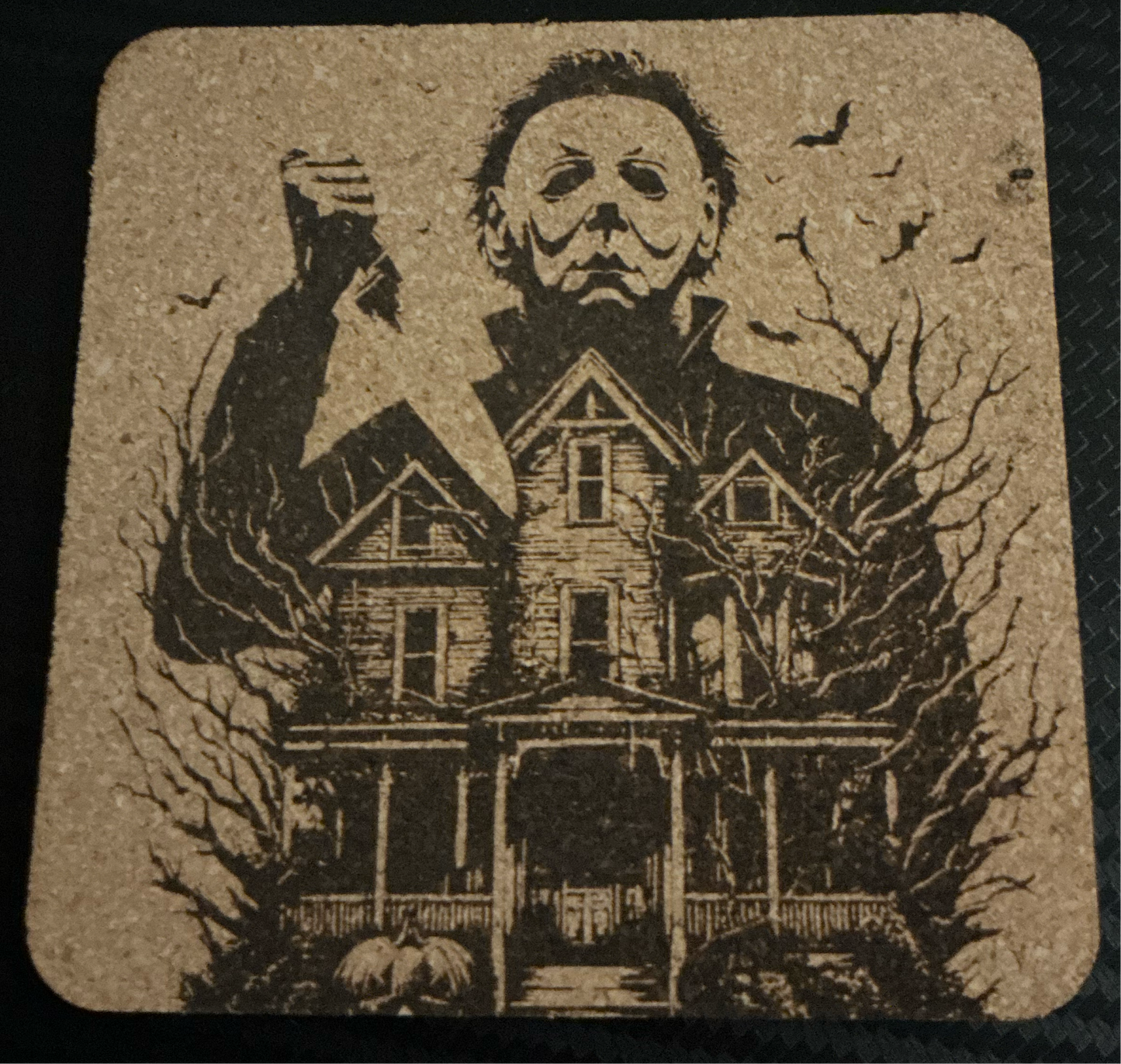 Michael Myers Halloween themed customizable  cork coaster