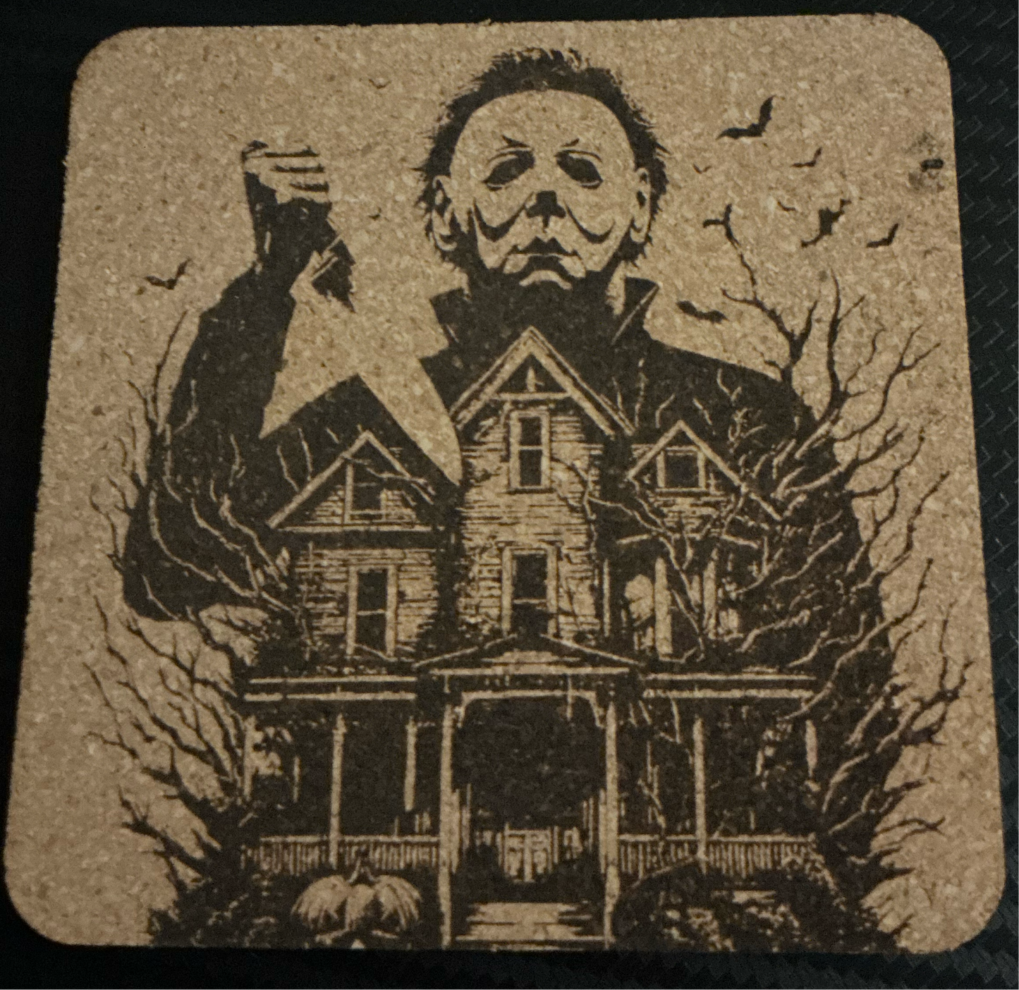 Michael Myers Halloween themed customizable  cork coaster