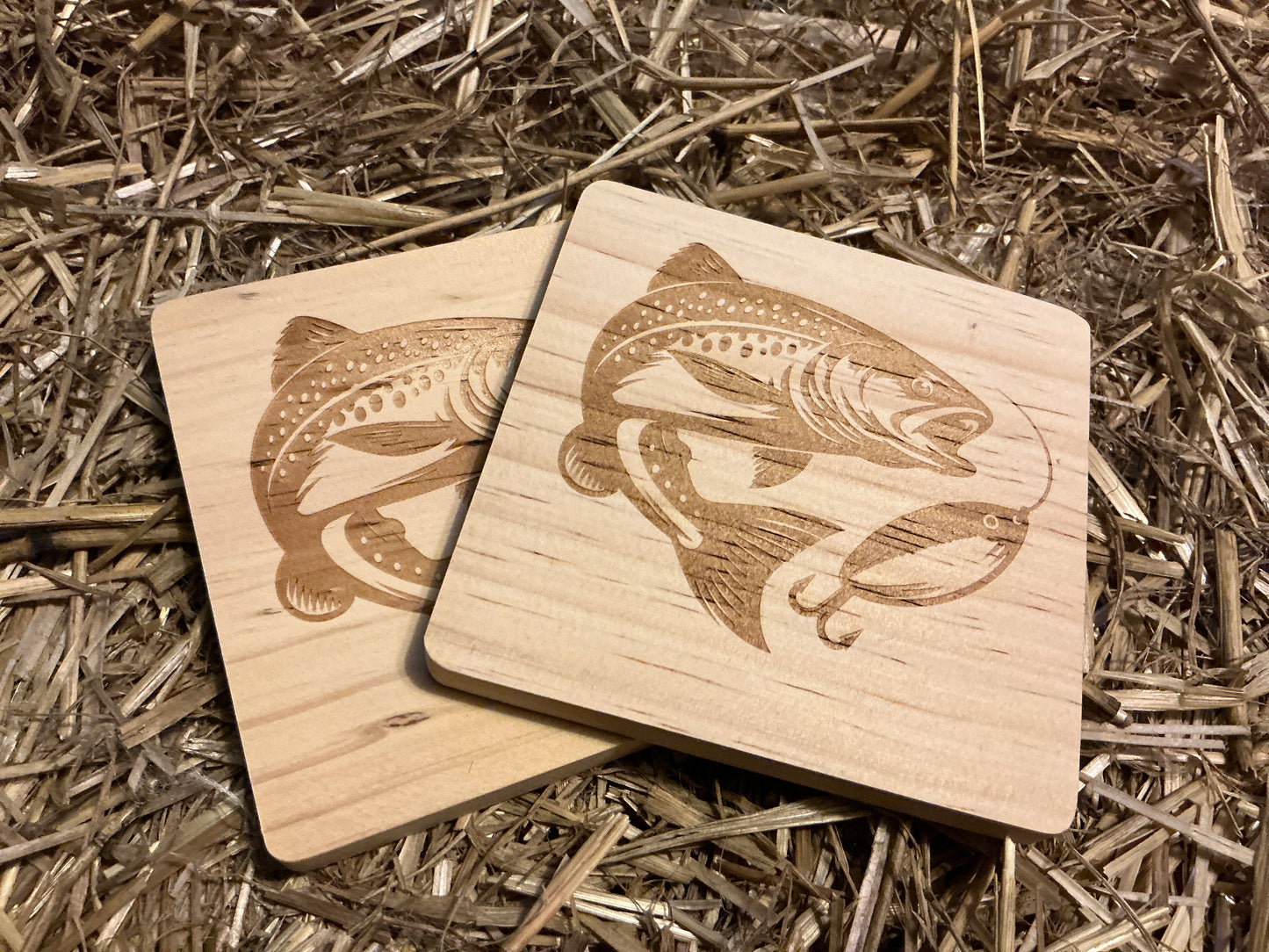 Trout Wood Coaster