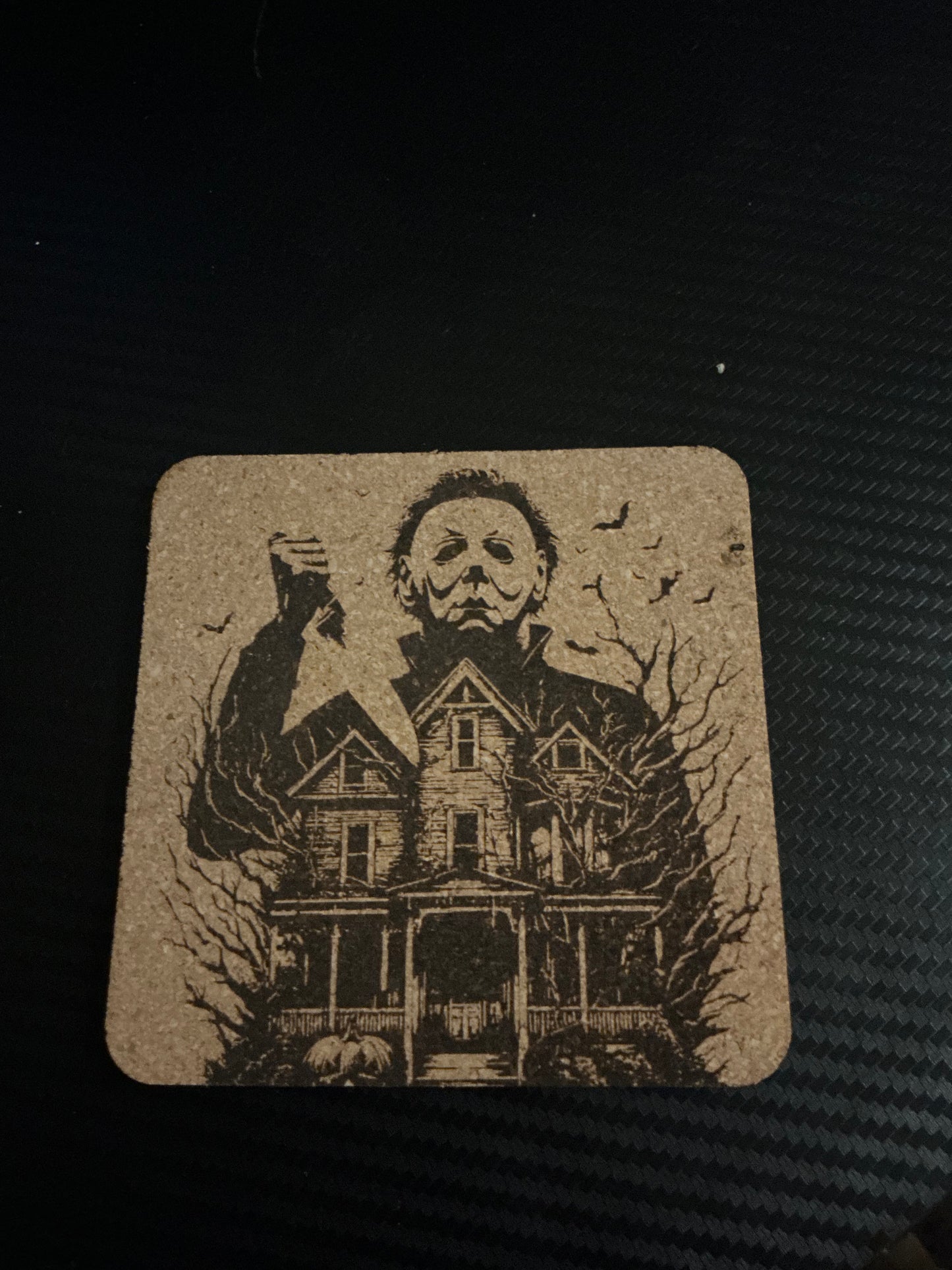 Michael Myers Halloween themed customizable  cork coaster