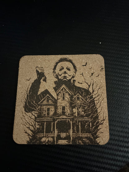 Michael Myers Halloween themed customizable  cork coaster