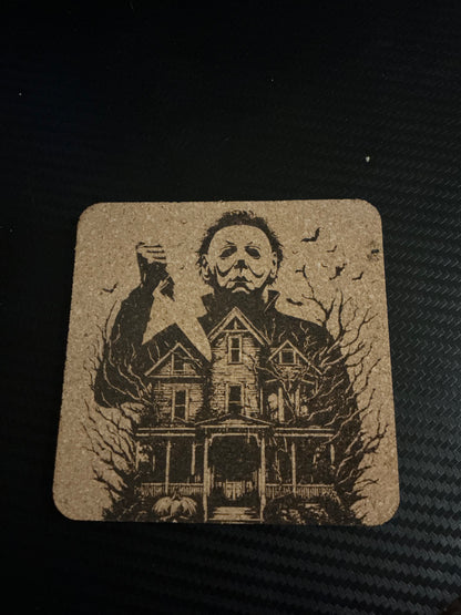 Michael Myers Halloween themed customizable  cork coaster