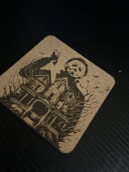 Michael Myers Halloween themed customizable  cork coaster