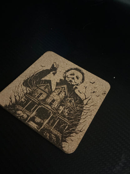 Michael Myers Halloween themed customizable  cork coaster