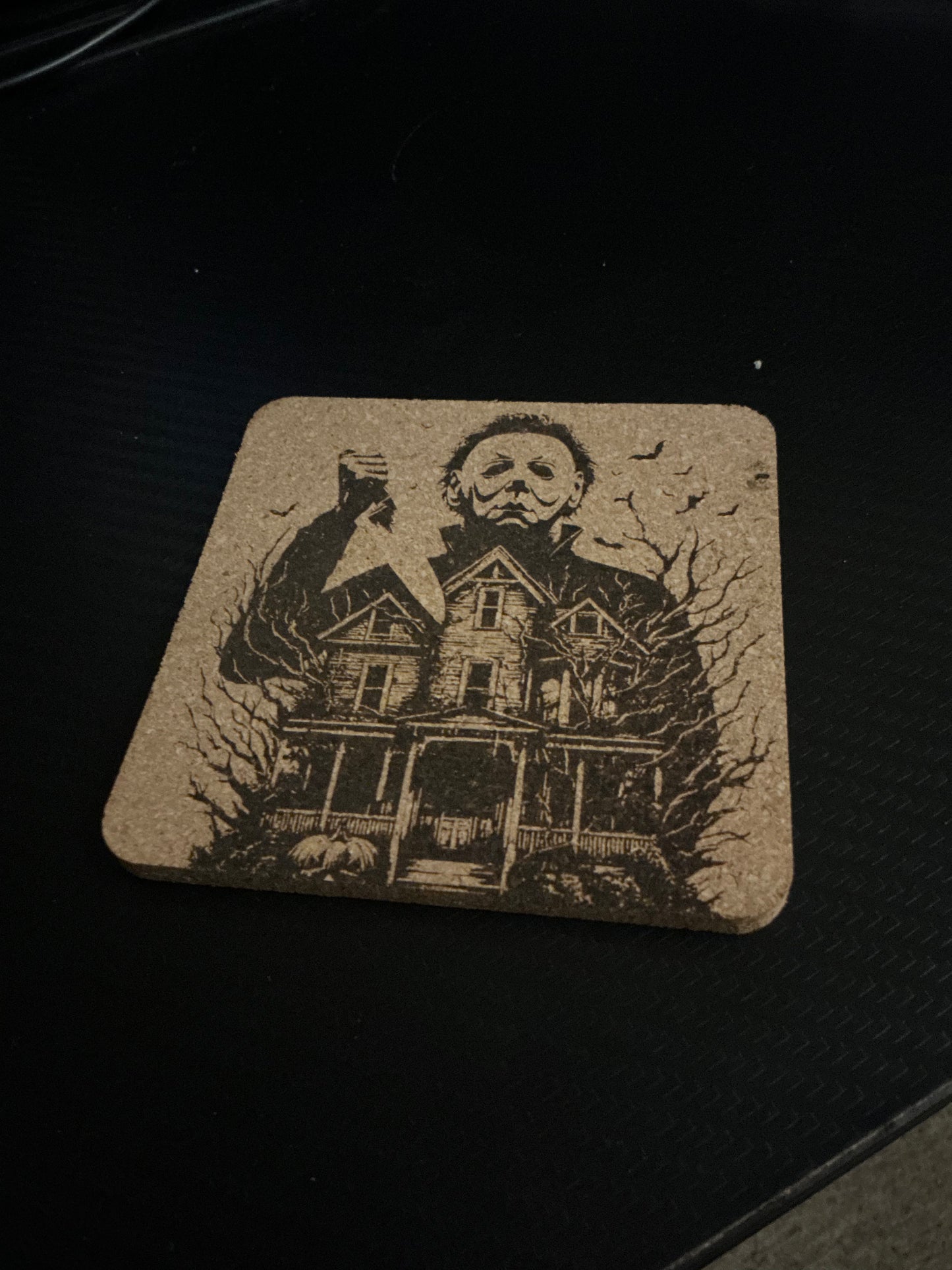 Michael Myers Halloween themed customizable  cork coaster