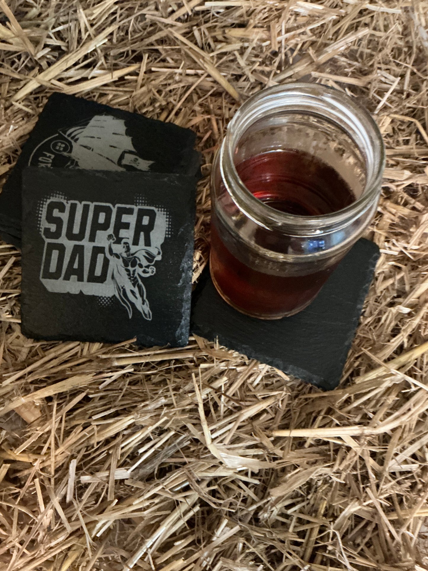 Super Dad Slate Coaster