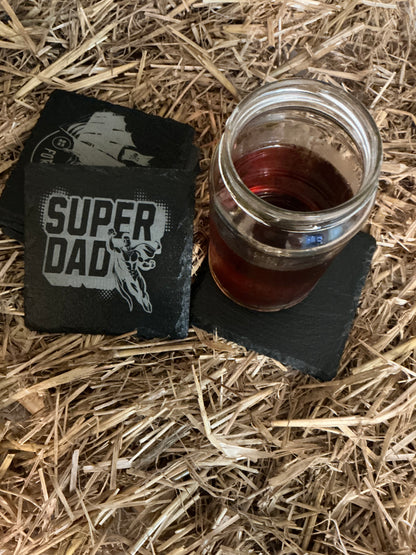 Super Dad Slate Coaster