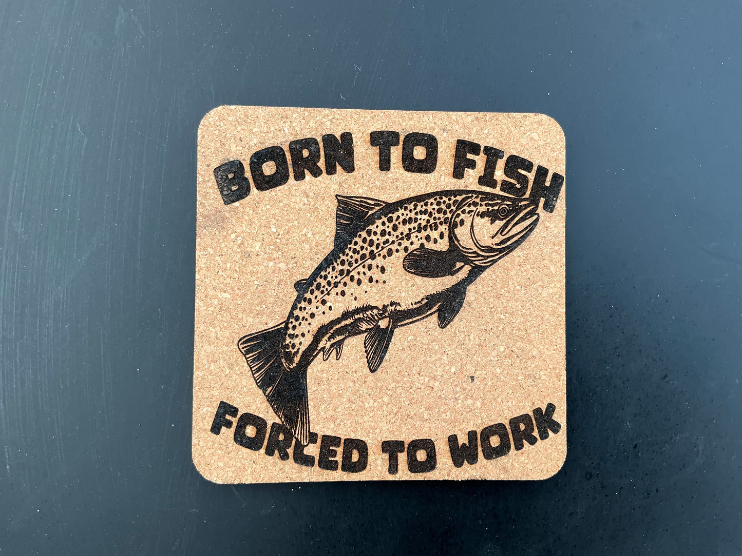 Born to Fish Cork Coaster