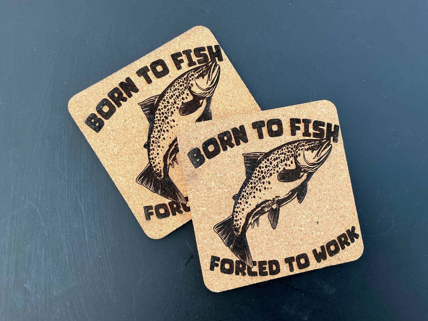 Born to Fish Cork Coaster