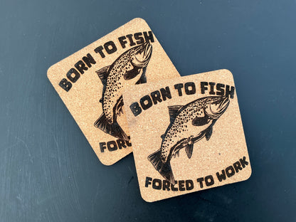 Born to Fish Cork Coaster