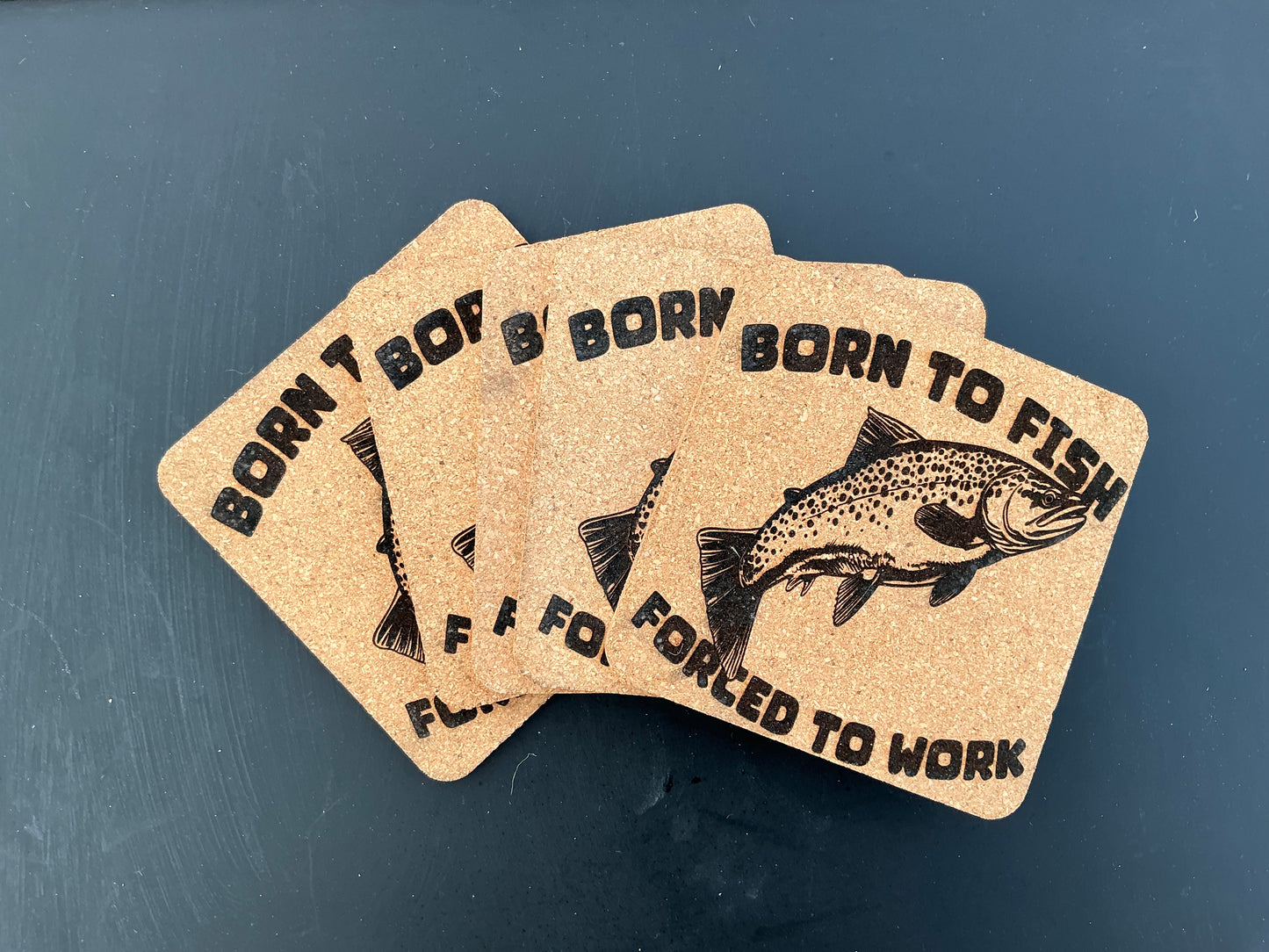 Born to Fish Cork Coaster