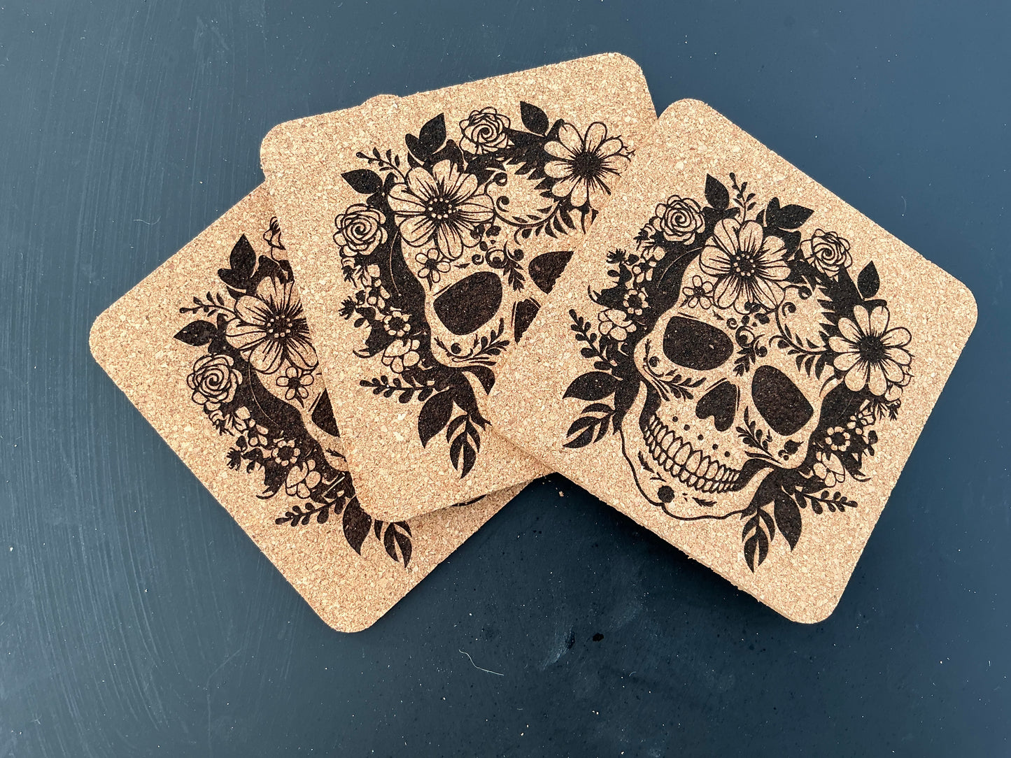 Sugar Skull Cork Coaster