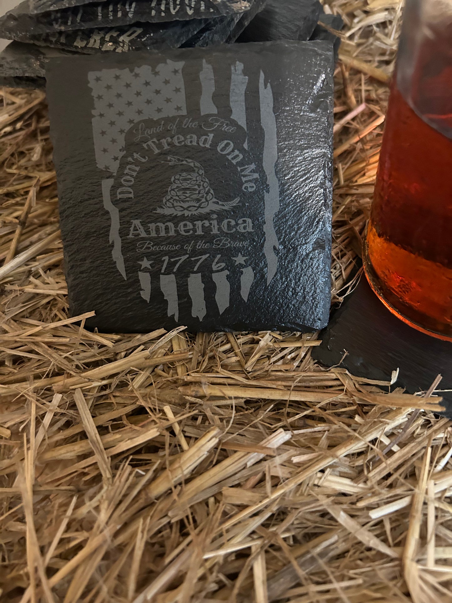 Marine Flag Slate Coaster “Don’t Tread On Me”