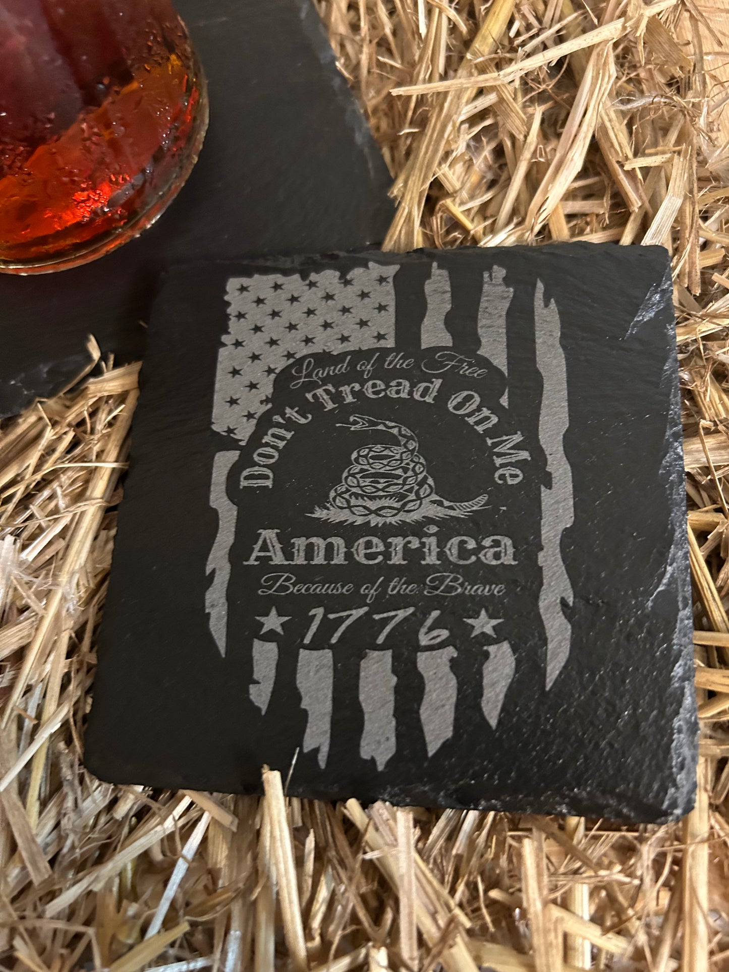 Marine Flag Slate Coaster “Don’t Tread On Me”