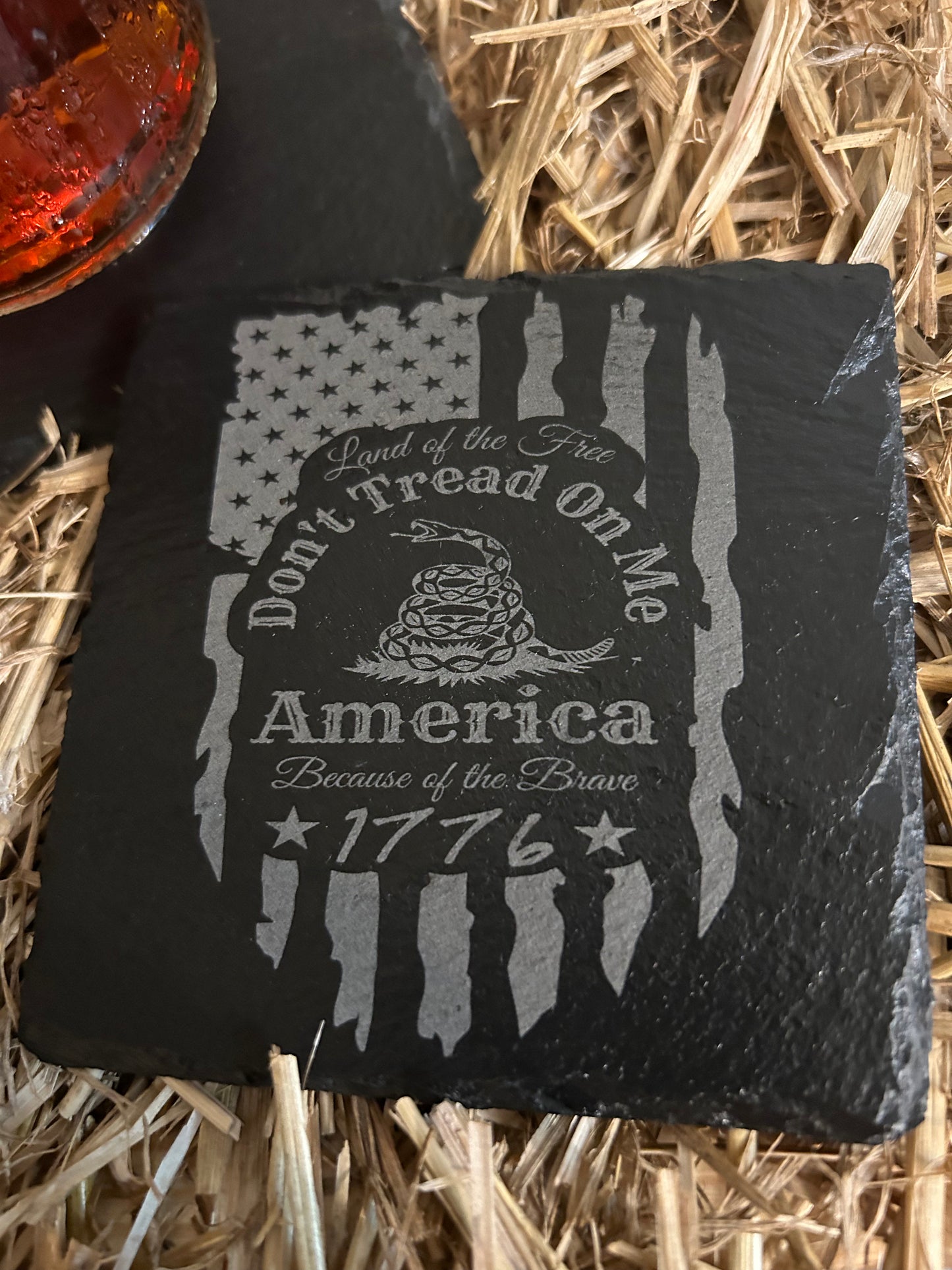 Marine Flag Slate Coaster “Don’t Tread On Me”