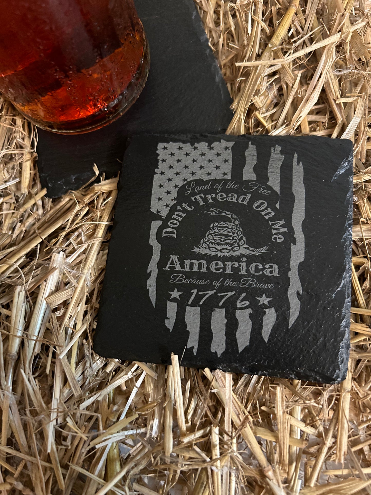 Marine Flag Slate Coaster “Don’t Tread On Me”