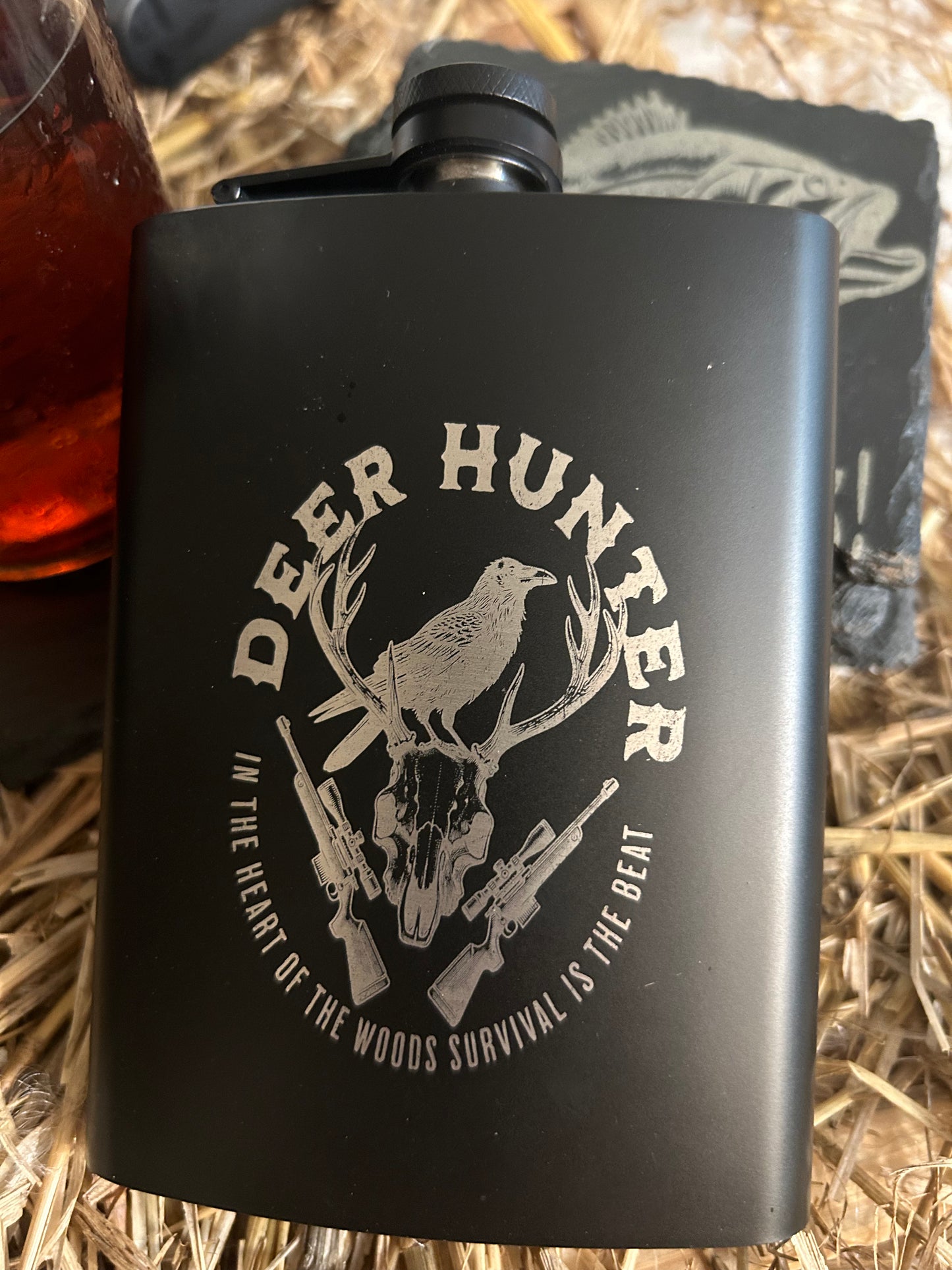 Deer Hunters Flask Customizable